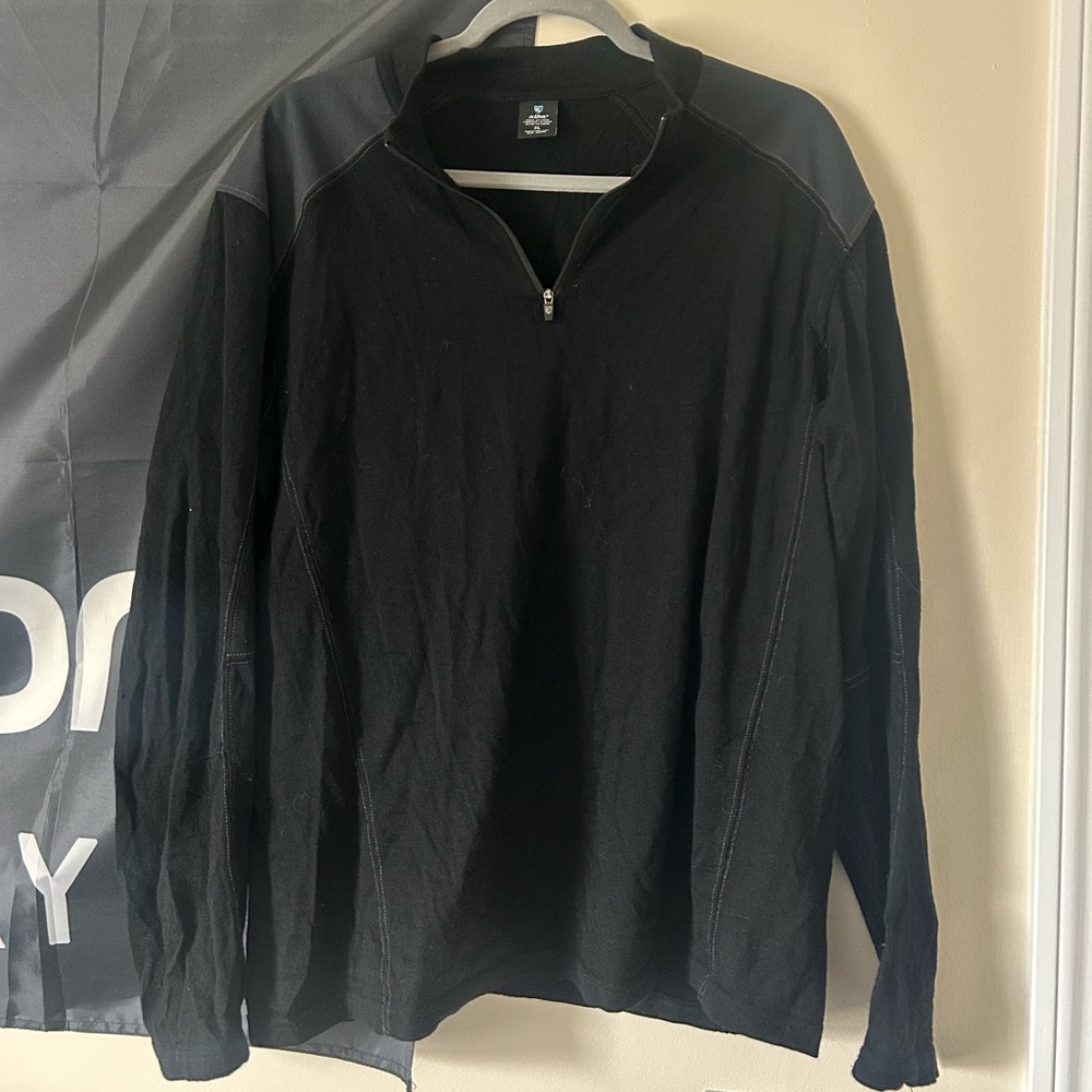 Kuhl Black Merino Wool Quarter Zip